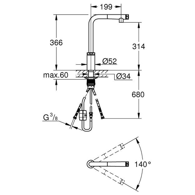 Virtuvinis maišytuvas Grohe MINTA SMARTCONTROL 31613000