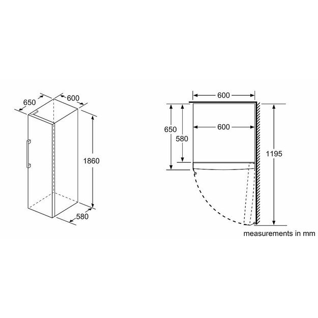 Bosch | Freezer | GSN36CWEP | Energy efficiency class E | Upright | Free standing | Height 186 cm | Total net capacity 242 L | N