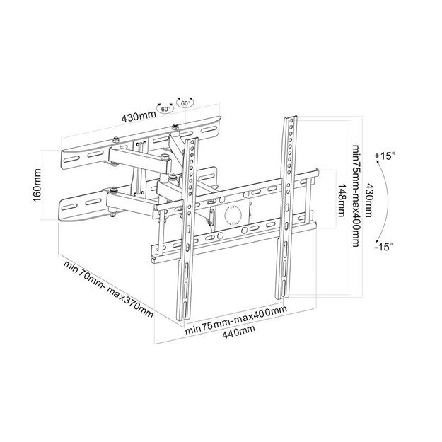 ART RAMT AR-35 TV mount 165.1 cm (65 ) Black