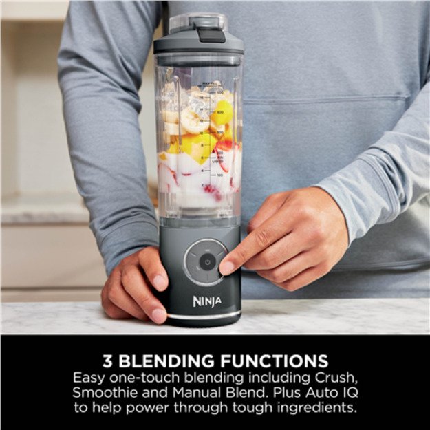 NINJA Blast Max Blender | BC251EUGY | Portable | Jar material BPA-free | Jar capacity 0.57 L | Ice crushing | Cool Grey 4