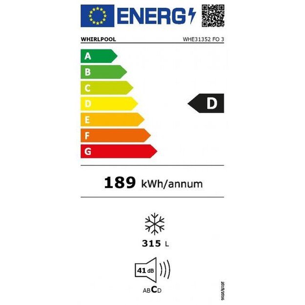 Whirlpool Freezer | WHE31352 FO 3 | Energy efficiency class D | Chest | Free standing | Height 91.6 cm | Total net capacity 312