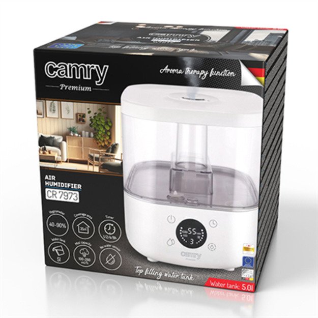 Camry | CR 7973w | Humidifier | 23 W | Water tank capacity 5 L | Suitable for rooms up to 35 m2 | Ultrasonic | Humidification