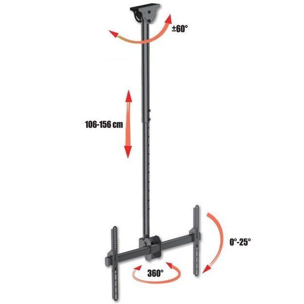 Techly 37-70 Telescopic Ceiling Long Support LED TV LCD  ICA-CPLB 946L