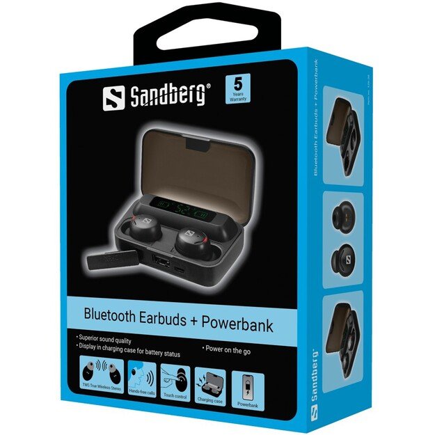 Sandberg 126-38 Bluetooth Earbuds + Powerbank 1