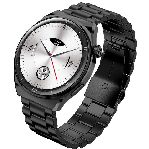 I&scaron;manusis laikrodis su lietuvi&scaron;ku meniu Garett V12 Black steel 1