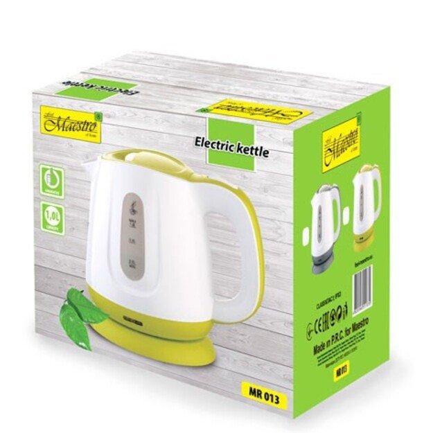 Feel-Maestro MR013 green electric kettle 1 L Green, White 1100 W 2