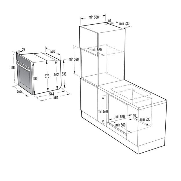 Įmontuojama orkaitė Gorenje BOS6737E06B