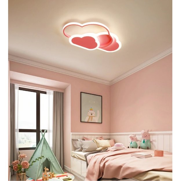 Baby Lamp LED Ceiling Pink Clouds 58W + Pilot DL-G07 1
