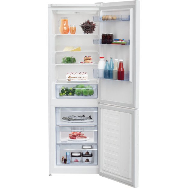 BEKO Refrigerator | RCSA366K40WN | Energy efficiency class E | Free standing | Combi | Height 185.2 cm | Fridge net capacity 223