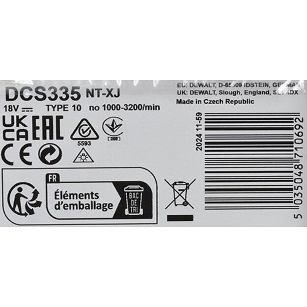 DeWALT DCS335NT power jigsaw 3200 spm 2 kg 6