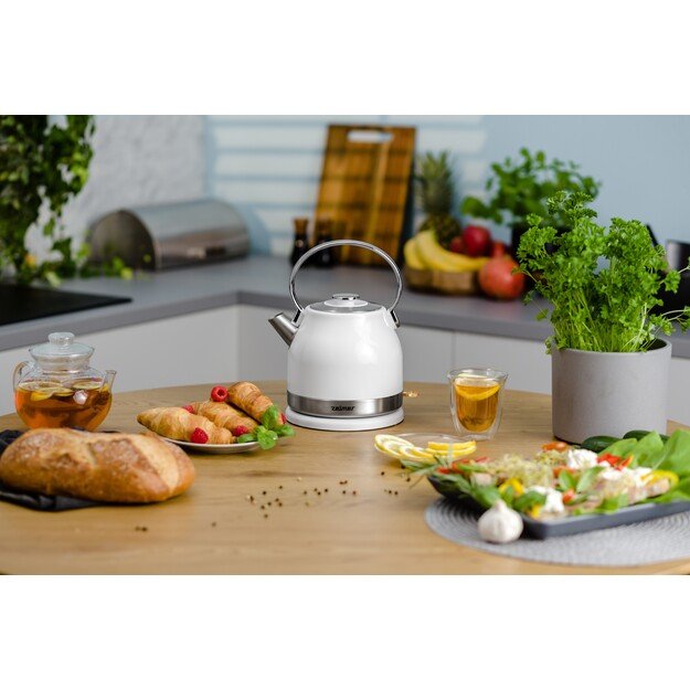 Zelmer ZCK7940 electric kettle 1.5 L 2200 W Stainless steel, White