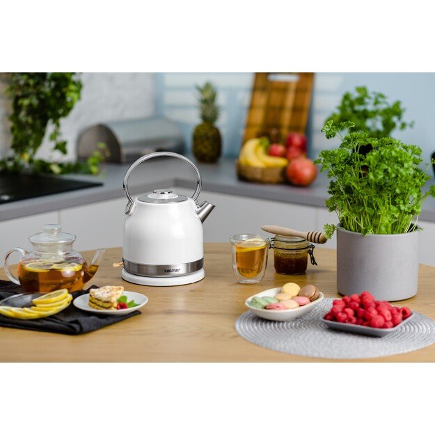 Zelmer ZCK7940 electric kettle 1.5 L 2200 W Stainless steel, White