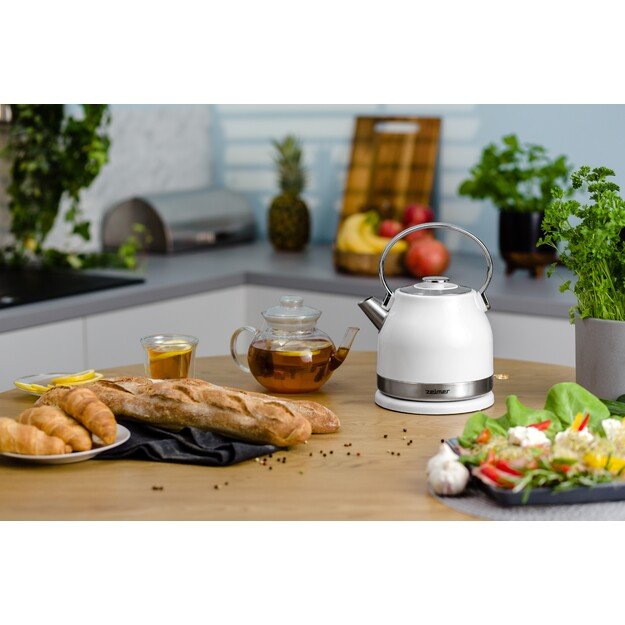 Zelmer ZCK7940 electric kettle 1.5 L 2200 W Stainless steel, White