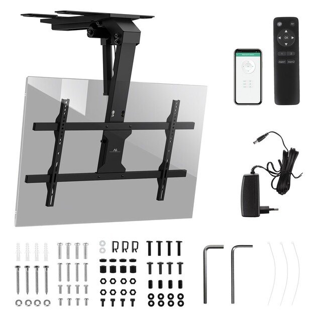 Maclean electric TV mount, ceiling mount, Tuya support, max. VESA 800x400, for TV 43-86 , max. 45kg, MC-110 T