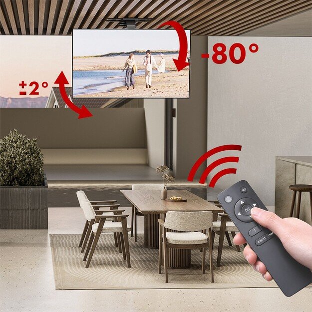 Maclean electric TV mount, ceiling mount, Tuya support, max. VESA 800x400, for TV 43-86 , max. 45kg, MC-110 T