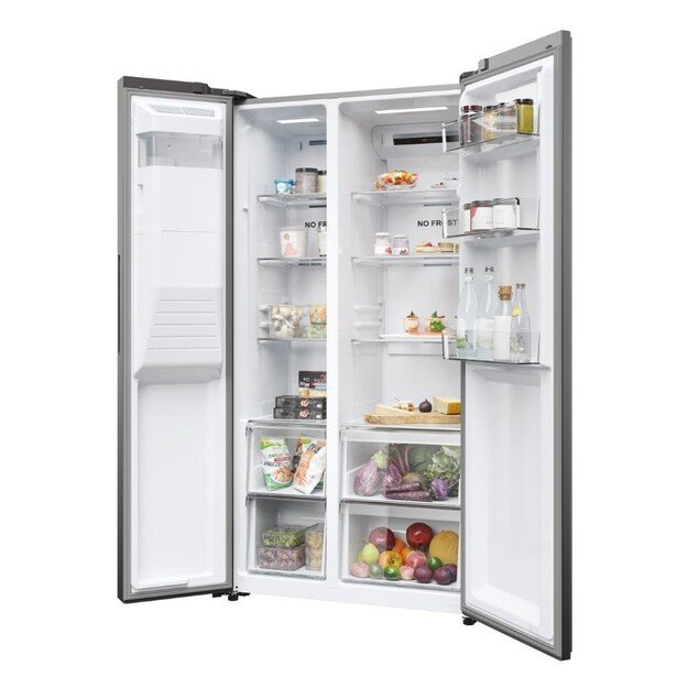 Haier SBS 90 Serie 5 HSR5918DIMP Free-standing double-sided fridge-freezer combination 511 l D Platinum, stainless steel 7