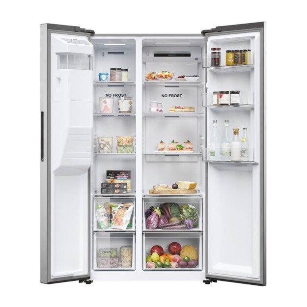 Haier SBS 90 Serie 5 HSR5918DIMP Free-standing double-sided fridge-freezer combination 511 l D Platinum, stainless steel 20