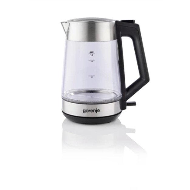 Gorenje | K17OGS | Kettle | Electric | 1.7 L | 2200 W | 360&deg; rotational base | Stainless steel/Glass | Stainless steel