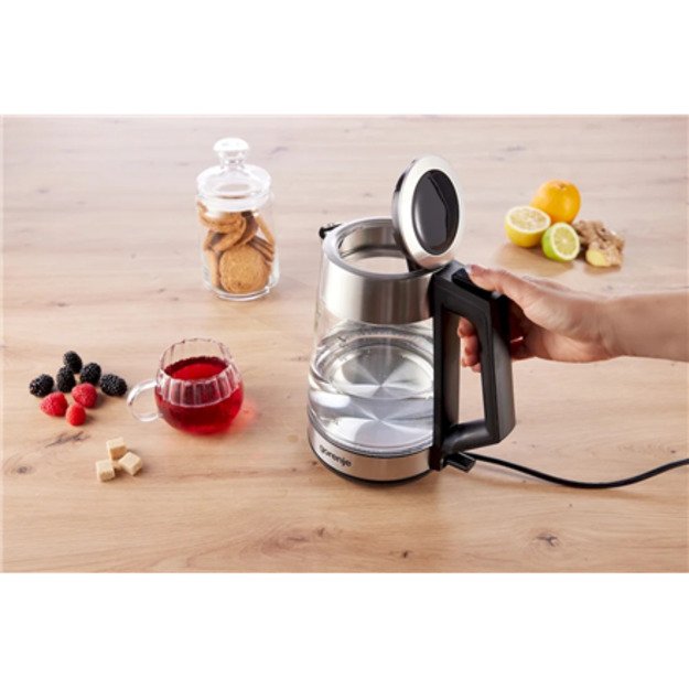 Gorenje | K17OGS | Kettle | Electric | 1.7 L | 2200 W | 360&deg; rotational base | Stainless steel/Glass | Stainless steel