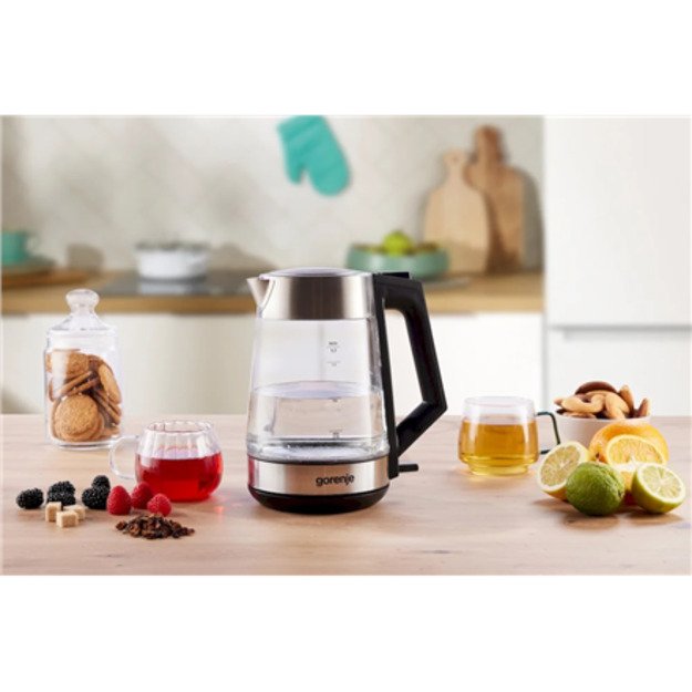 Gorenje | K17OGS | Kettle | Electric | 1.7 L | 2200 W | 360&deg; rotational base | Stainless steel/Glass | Stainless steel