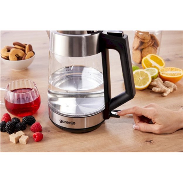 Gorenje | K17OGS | Kettle | Electric | 1.7 L | 2200 W | 360&deg; rotational base | Stainless steel/Glass | Stainless steel