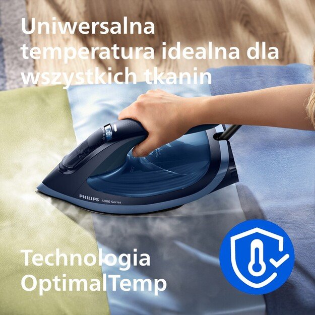 Philips 6000 series DST6120/20 iron Steam iron SteamGlide Plus soleplate 2600 W Blue