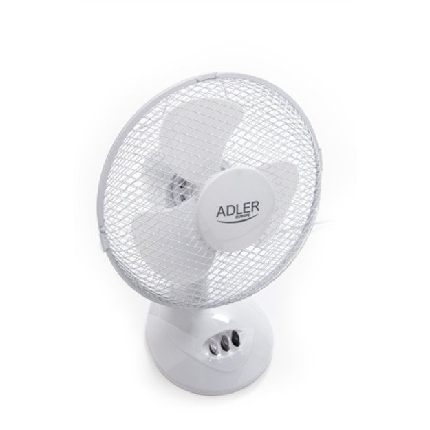 Adler | AD 7302 | Desk Fan | White | Diameter 23 cm | Number of speeds 2 | Oscillation | 22 W