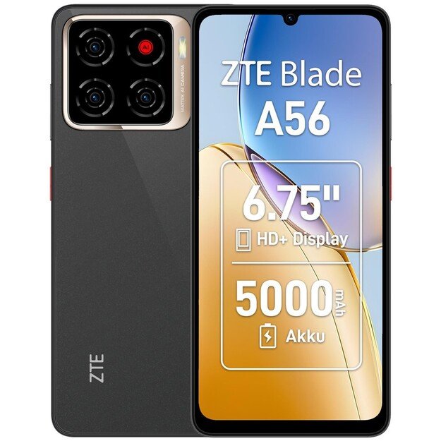 ZTE Blade A56 17.1 cm (6.75 ) Dual SIM Android 15 4G USB Type-C 4 GB 128 GB 5000 mAh Black