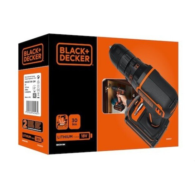 Black and Decker BDCDC18-QW drill 650 RPM Black, Orange