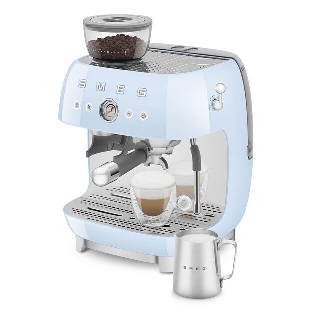 Smeg EGF03PBEU Espressomaschine, Kaffeevollautomat 50s Style, pastellblau