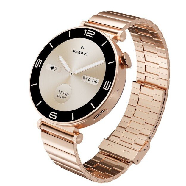 I&scaron;manusis laikrodis su lietuvi&scaron;ku meniu Garett Rose Gold Solid steel