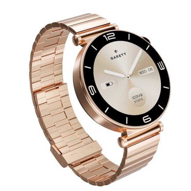 I&scaron;manusis laikrodis su lietuvi&scaron;ku meniu Garett Rose Gold Solid steel