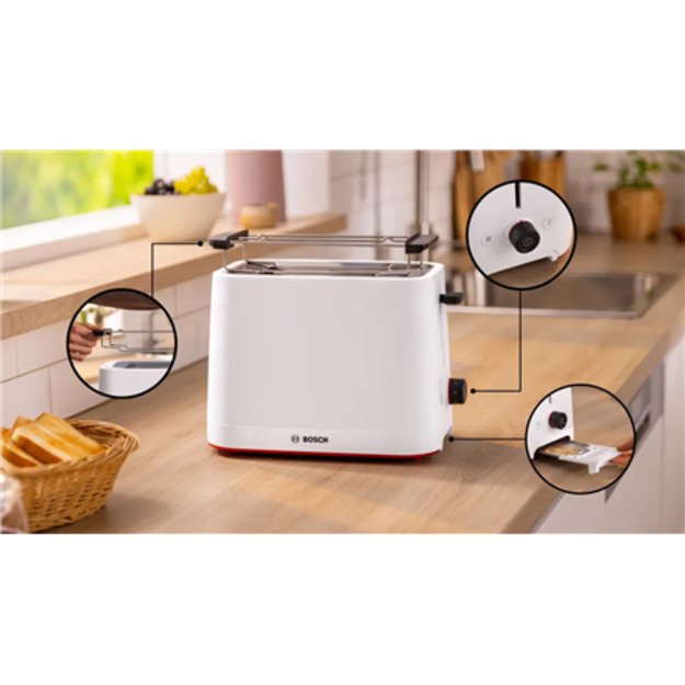 Bosch Compact Toaster | TAT3M121 MyMoment | Number of slots 2 | Housing material Plastic | White 4