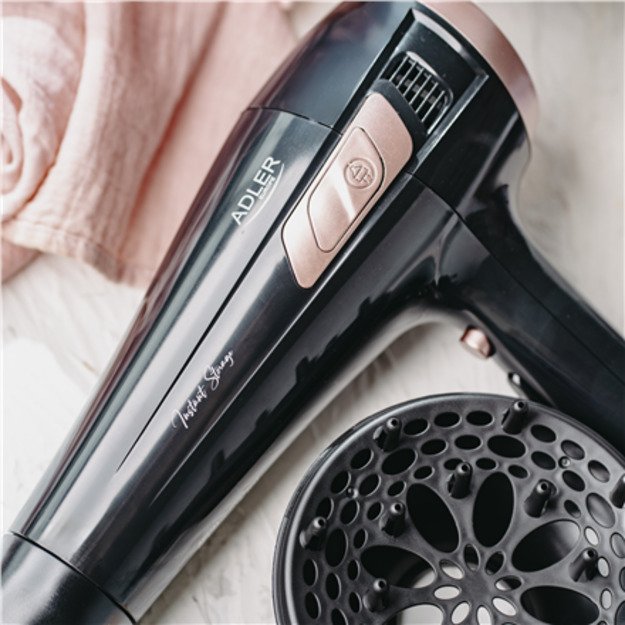 Adler Hair dryer with retractable power cord | AD 2283 | 2400 W | Number of temperature settings 3 | Diffuser nozzle | Black 2