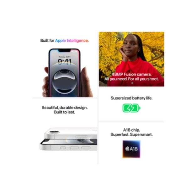 Apple iPhone 16e | Black | 6   | Super Retina XDR | 2532 x 1170 pixels | Apple A18 | Internal RAM 8 GB | 128 GB | Dual SIM | 4G 2