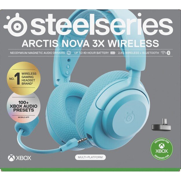 Steelseries Arctis Nova 3X Headset Wireless Head-band Music/Everyday Bluetooth Aqua colour 8