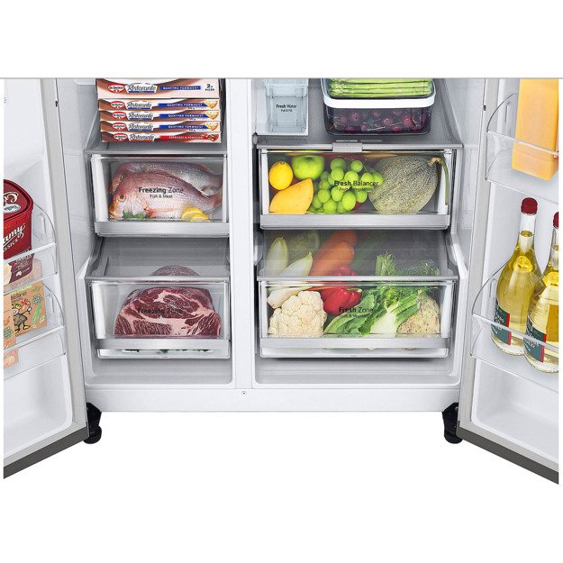 LG Refrigerator | GSGV81PYLL | Energy efficiency class E | Free standing | Side by side | Height 179 cm | Fridge net capacity 41