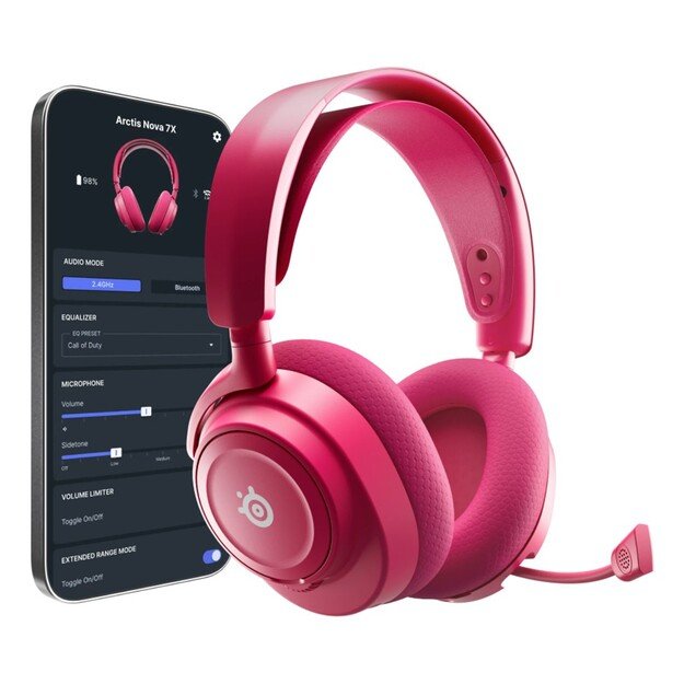 Steelseries Arctis Nova 7X Gen 2 Headset Wireless Head-band Gaming Bluetooth Magenta