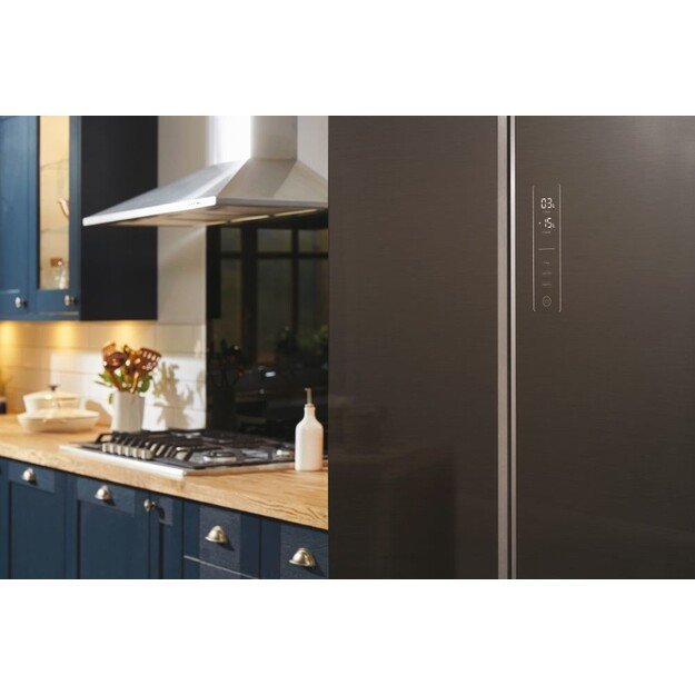 Haier FD 83 Serie 7 HB18FGSAAA Fridge-freezer, double-opening 539 l E Silver, Titanium