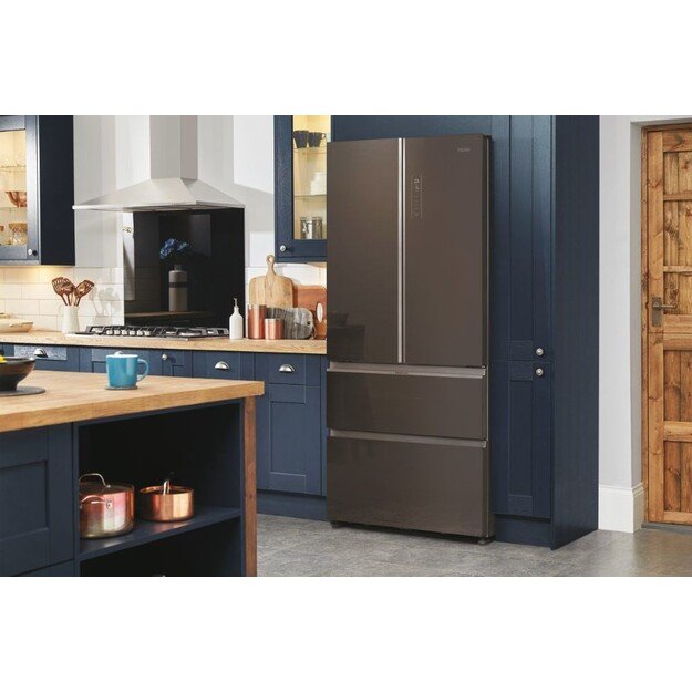 Haier FD 83 Serie 7 HB18FGSAAA Fridge-freezer, double-opening 539 l E Silver, Titanium