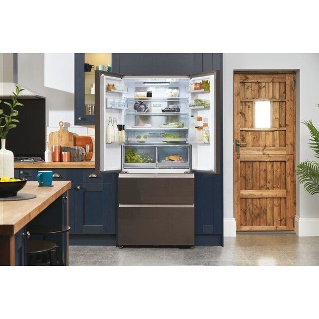 Haier FD 83 Serie 7 HB18FGSAAA Fridge-freezer, double-opening 539 l E Silver, Titanium