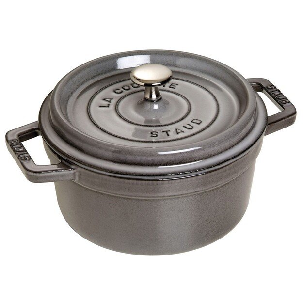 Staub round cast iron pot - Graphite, 2.2 ltr