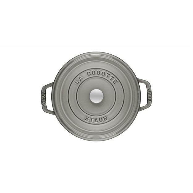 Staub round cast iron pot - Graphite, 2.2 ltr