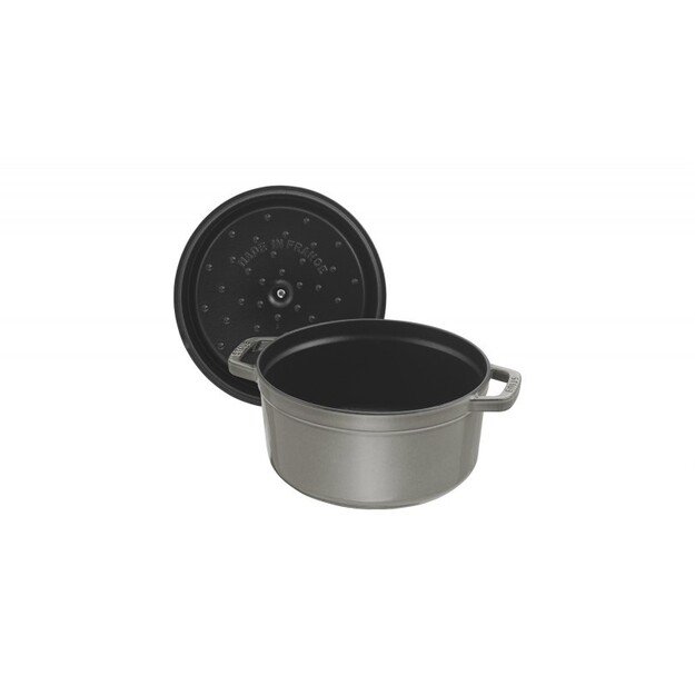 Staub round cast iron pot - Graphite, 2.2 ltr