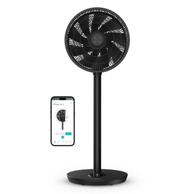 Duux Fan | Whisper Flex 2 | Stand Fan | 2-21.5 W | Diameter 34 cm | Number of speeds 30 | Oscillation | Remote control | Black