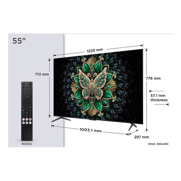 TCL C6K 55C6K TV 139.7 cm (55 ) 4K Ultra HD Smart TV Wi-Fi Metallic