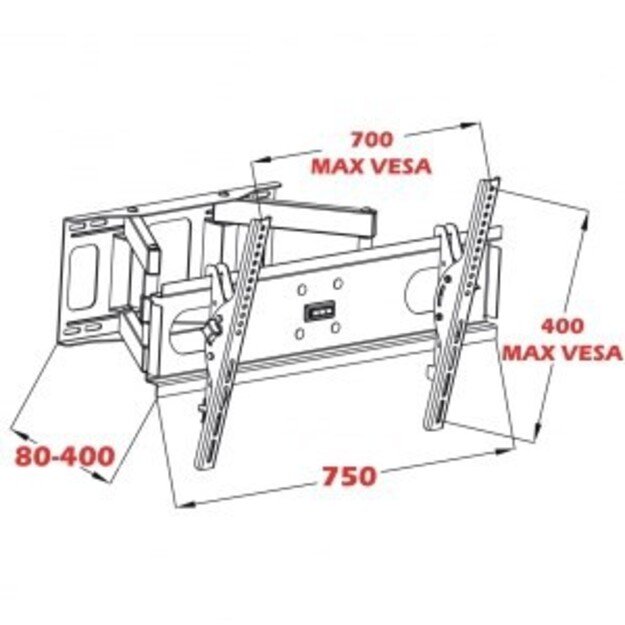 Mount wall for TV ART AR-52 (Wall, 30  - 70 , max. 60kg)