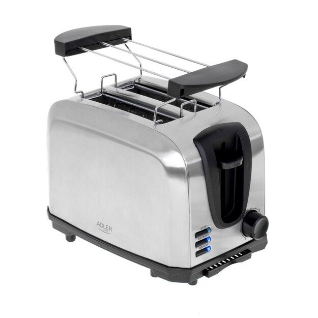 Adler Toaster AD 3222 Power 700 W Number of slots 2 Housing material Stainless steel Silver