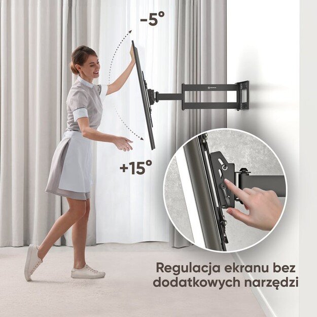 ONKRON Tilting and swiveling TV bracket for 40 -75  max 68 kg, black