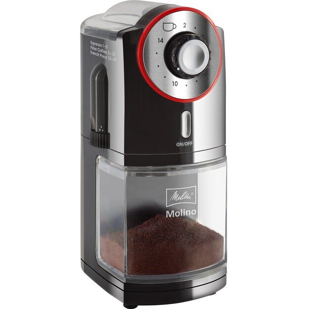Melitta Molino 100 W Black, Red, Stainless Steel